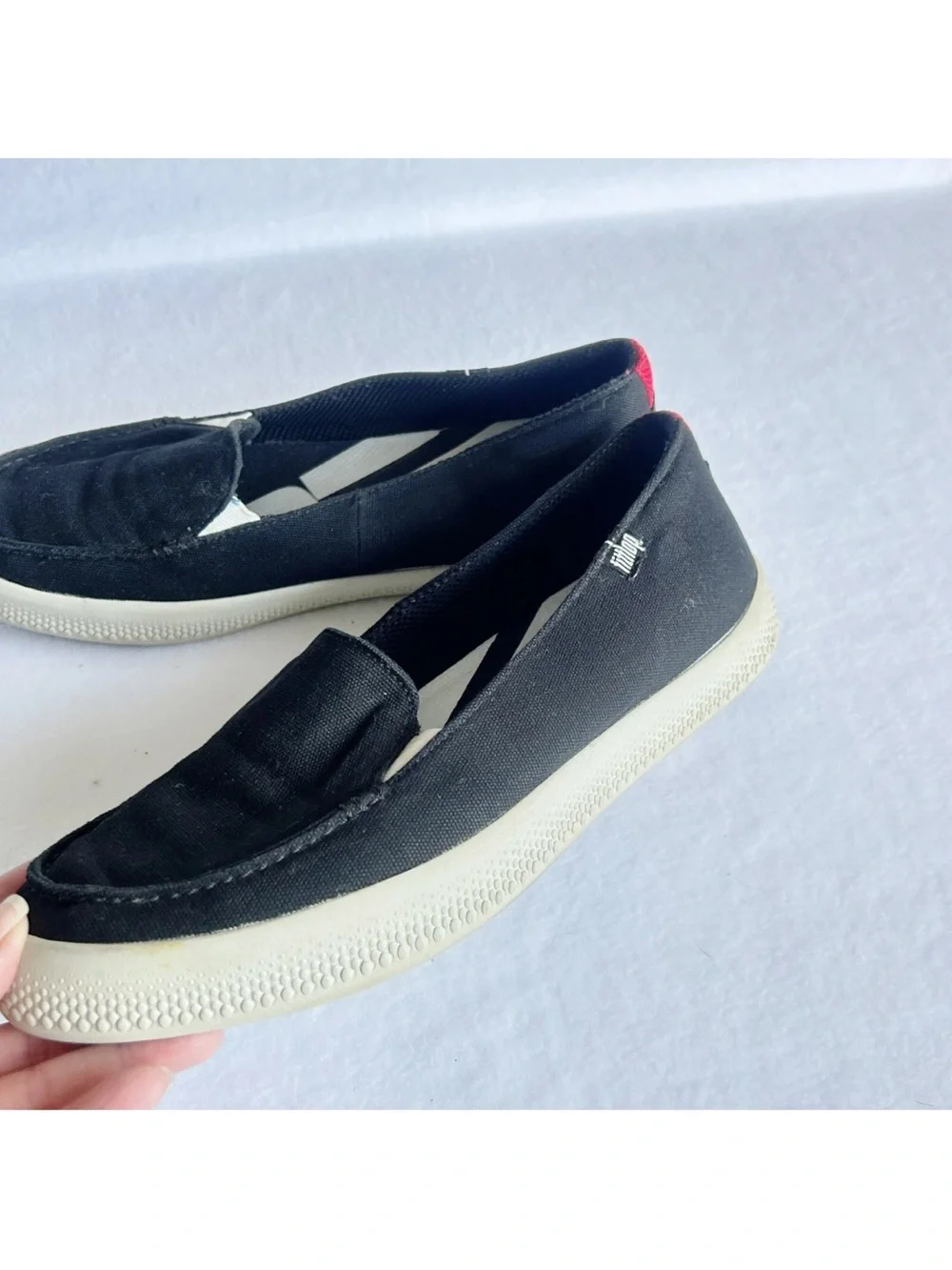 FitFlop Womens Shoes Sunny Size 11 Black Canvas Loafer Sneaker Slip On Shoes